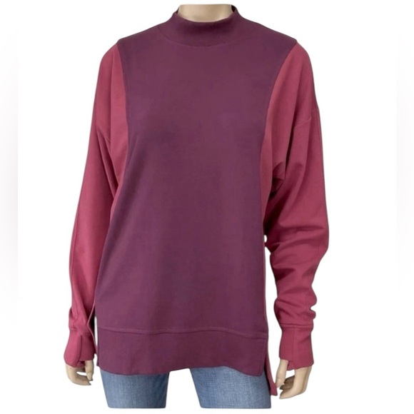 Athleta Size Small Color Block Crewneck Long-Sleeve Top - Picture 2 of 6